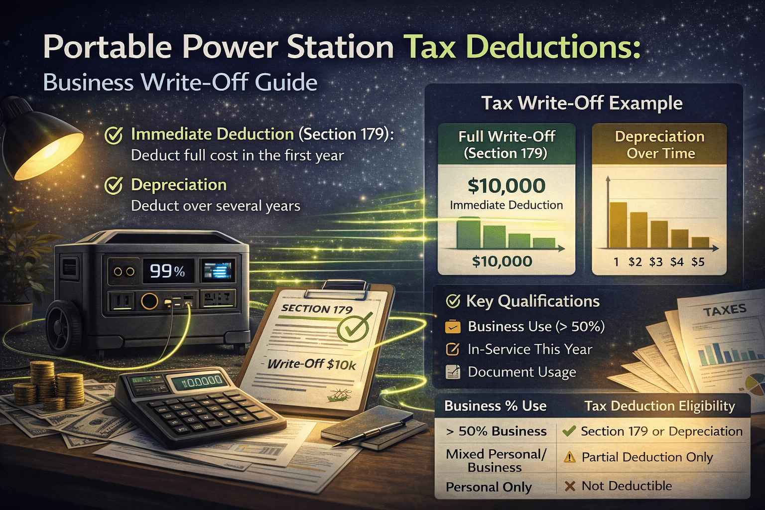 Portable Power Station Tax Deductions: Business Write-Off Guide